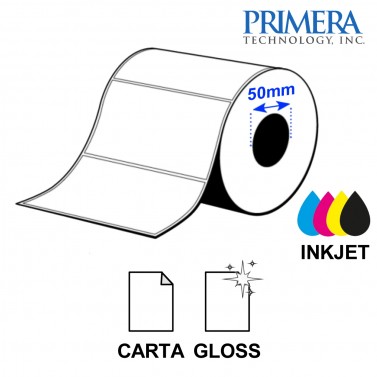 Rotolo etichette 101,6x50,8 carta lucida (1000 etic.) - 4"x2" - anima 2" - Primera