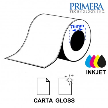 Rotolo continuo 122mm x 47m carta lucida - anima 3" - Primera